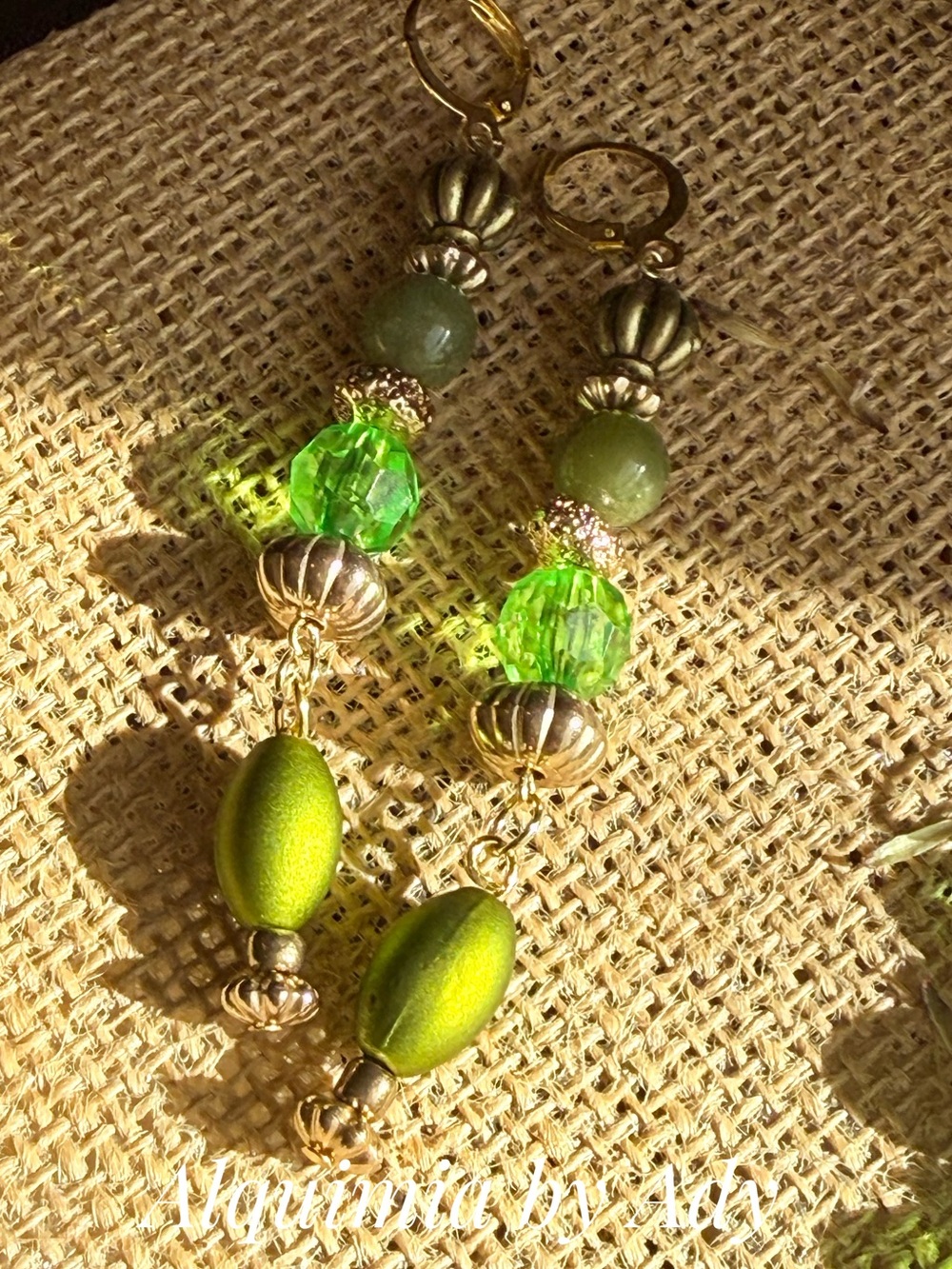 Imperial Jade gold dangle earrings/ extra long + evening